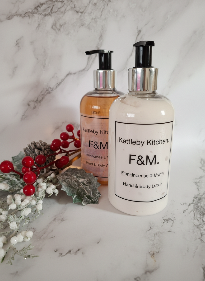 Hand and Body liquid soap & lotion set ~ Frankincense & Myrrh
